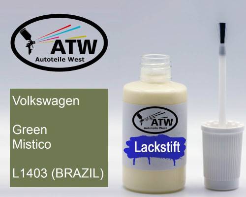 Volkswagen, Green Mistico, L1403 (BRAZIL): 20ml Lackstift, von ATW Autoteile West.